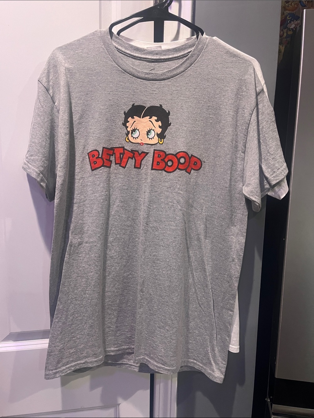 Betty Boop Gray Women’s Tshirt with Red Logo
